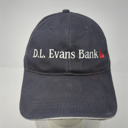 D.L. Evans Bank Strapback Hat Blue One Size Adjustable Embroidered Cap America