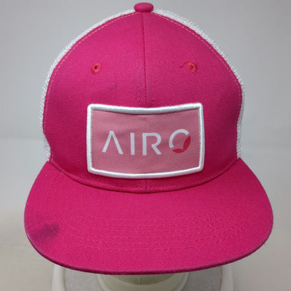 Airo Logo Patch Pink White Trucker Hat One Size Mesh Back Snapback Cap