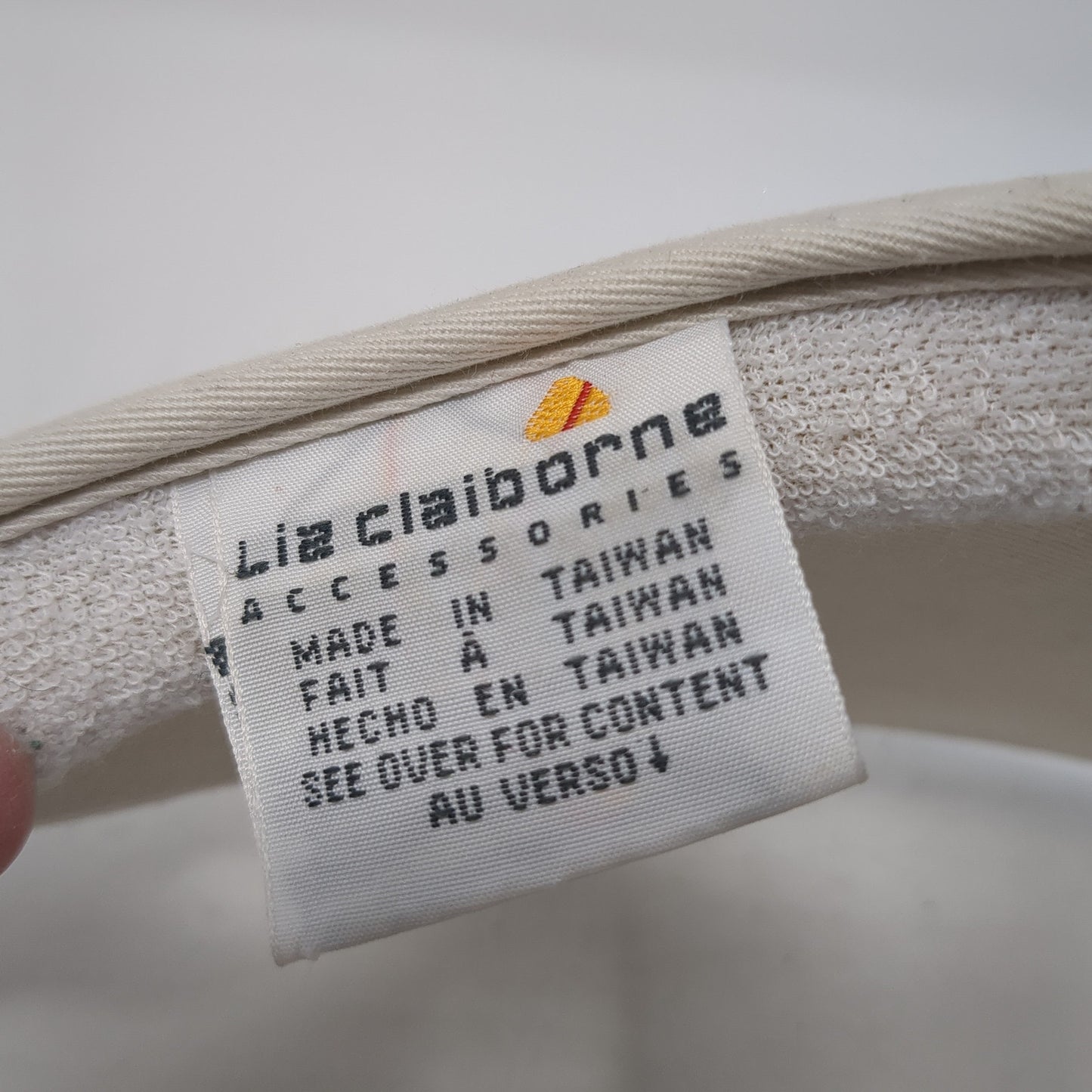Liz Claiborne Sun Visor Hat White One Size Adjustable Lightweight Blank