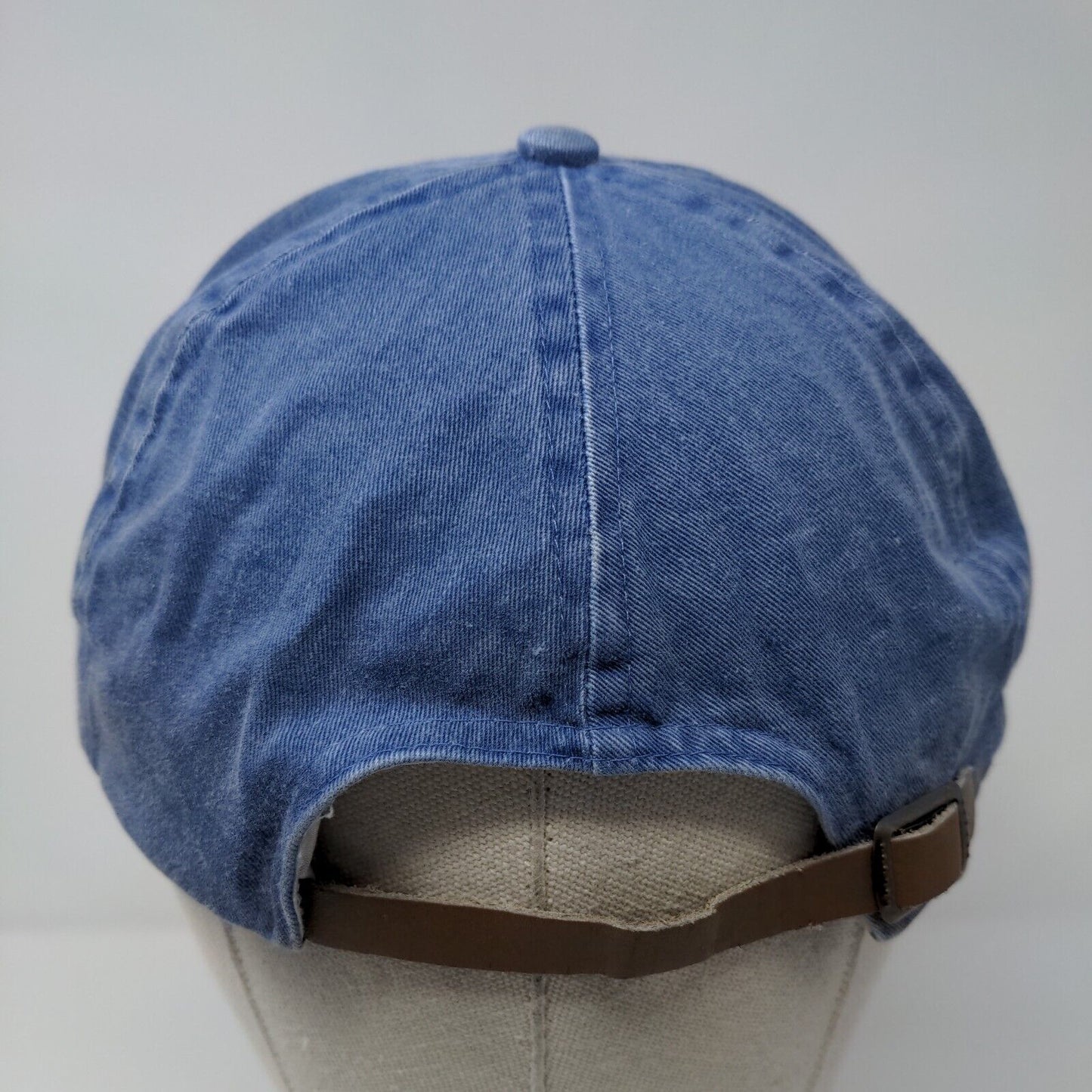 Fahrenheit Slideback Hat Blue OSFA Embroidered Leather Strap 6 Panel