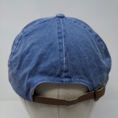 Fahrenheit Slideback Hat Blue OSFA Embroidered Leather Strap 6 Panel