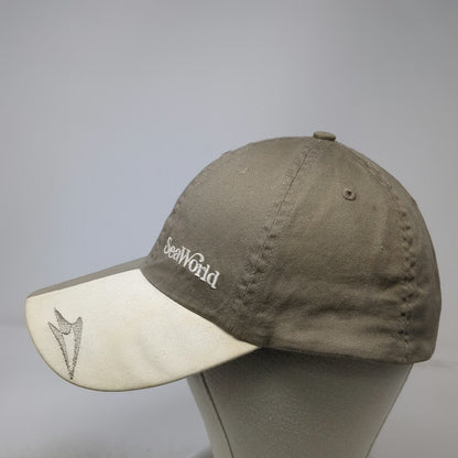 SeaWorld Baseball Cap Brown White One Size Hat Adventure Parks Whale Tail Logo