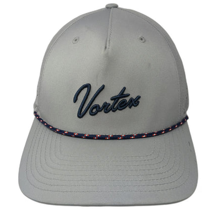 Vortex Trucker Hat Gray One Size Perforated Laser Cut Rope Detail Snapback