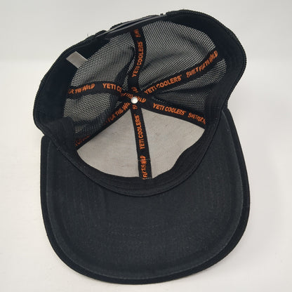 YETI Snapback Mesh Back Trucker Hat Black One Size Adjustable Outdoor
