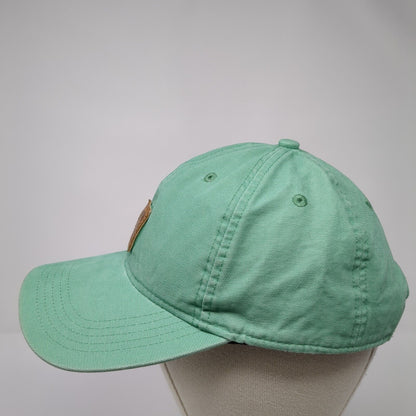 Carhartt Strapback Hat Green One Size Adjustable Leather Patch 6 Panel