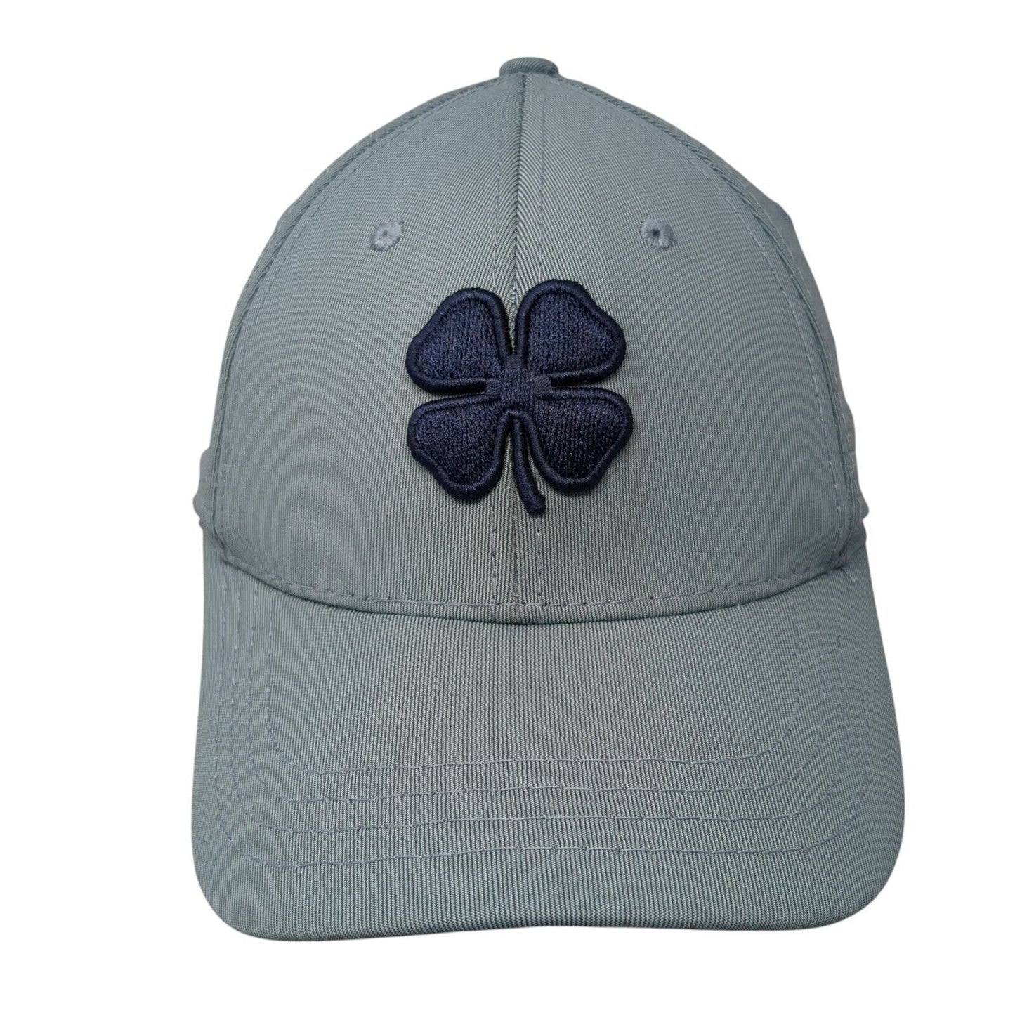 Live Lucky Fitted Hat Gray S/M Embroidered Vented Holes 6 Panel Black Clover