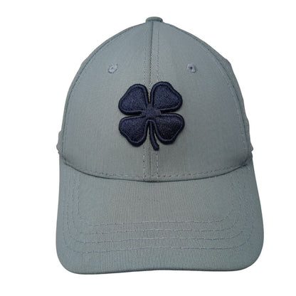 Live Lucky Fitted Hat Gray S/M Embroidered Vented Holes 6 Panel Black Clover