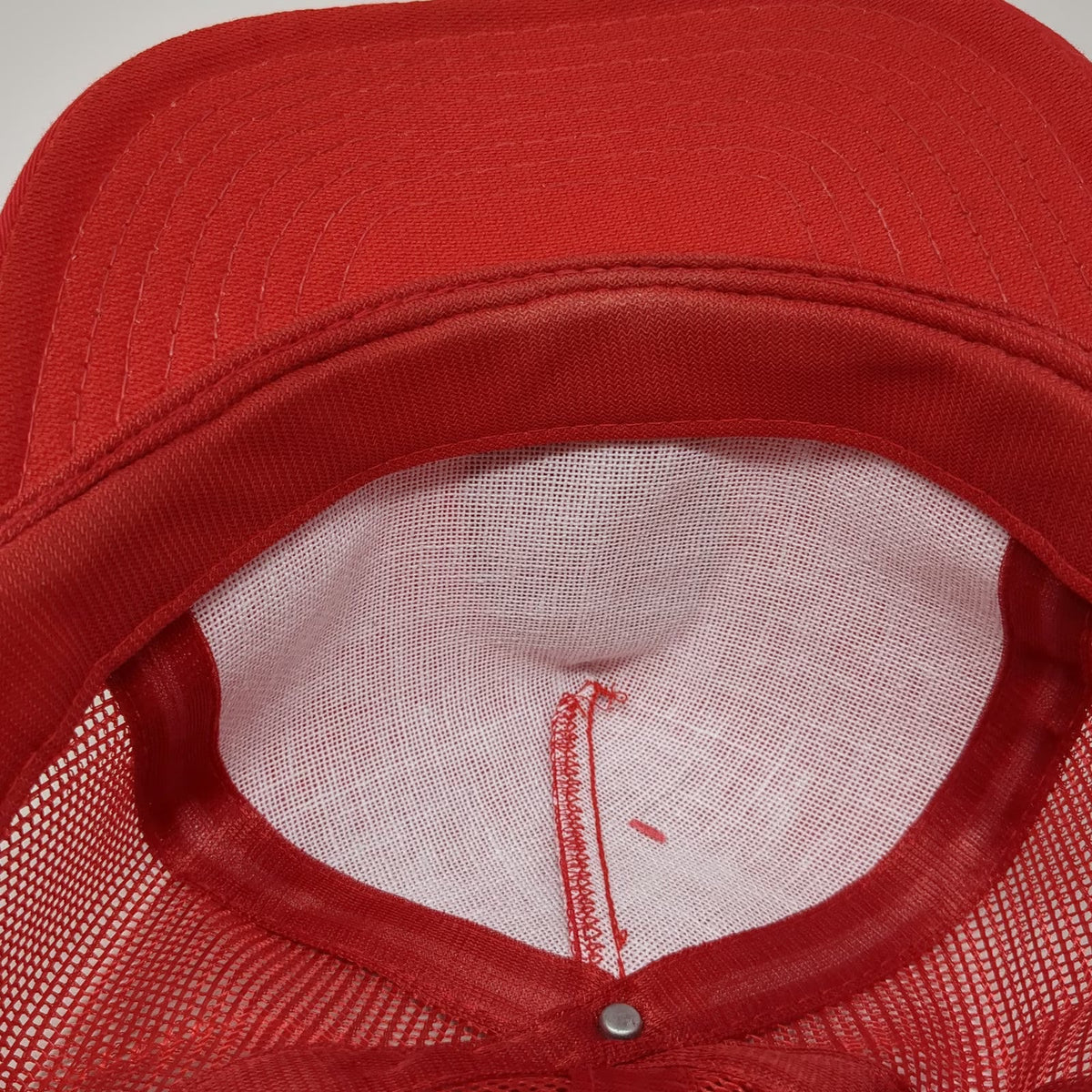 Designer Award Trucker Hat Red OS B&G Equipment Mesh Snapback Patch Vintage