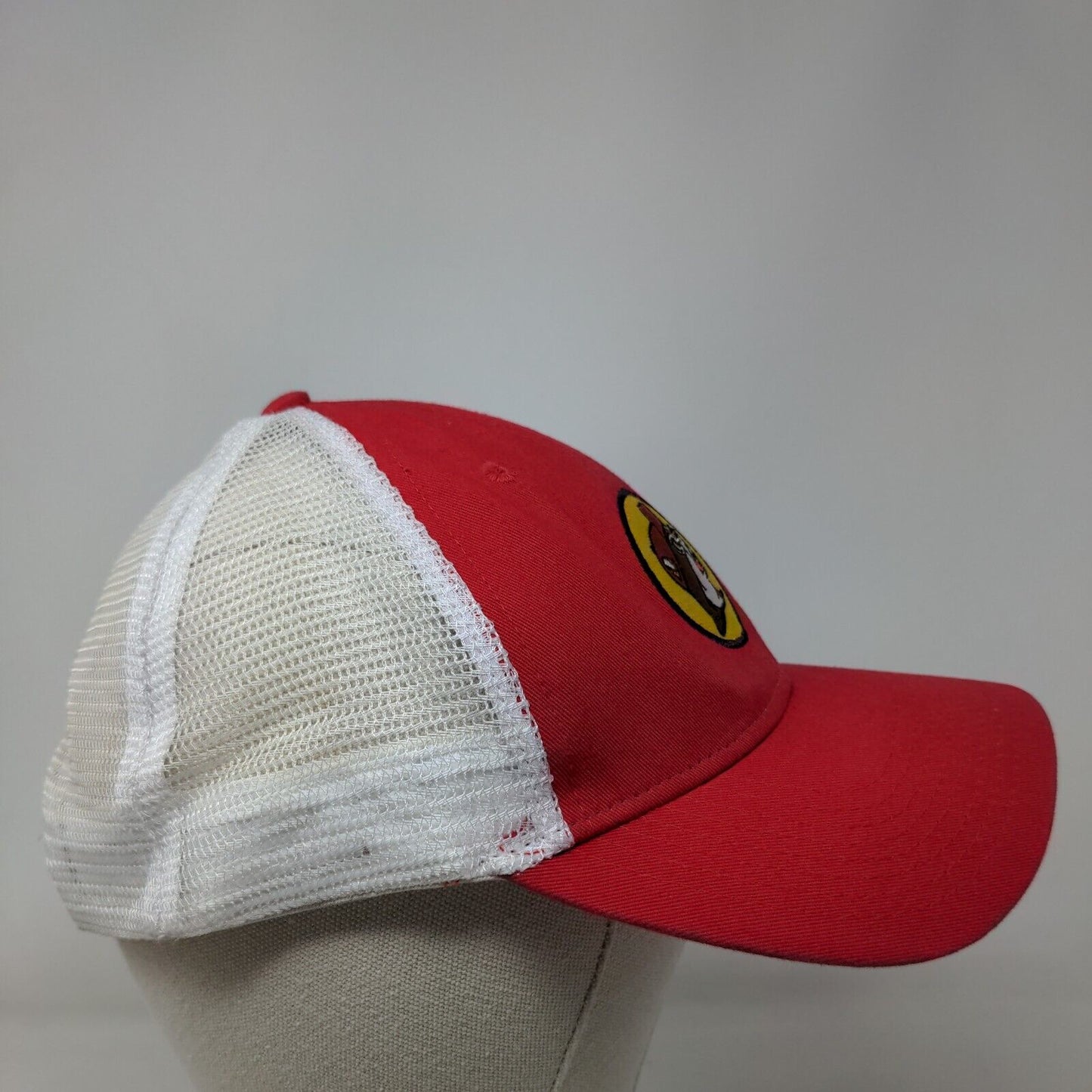 Buc-Ee's Snapback Trucker Hat Red One Size Adjustable Embroidered Mesh Back