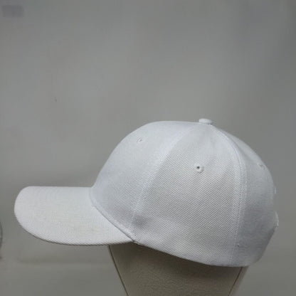Unbranded Strapback Hat White One Size Adjustable Vented Holes 6 Panel Blank