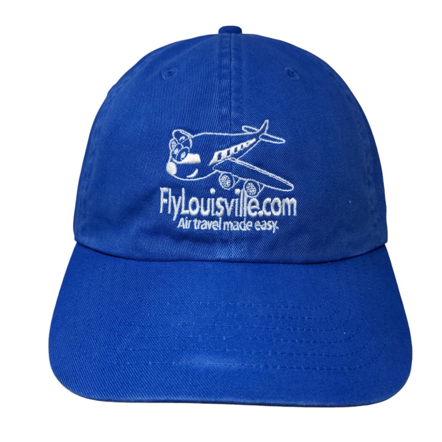 FlyLouisville.com Air Travel Made Easy Slideback Hat Blue One Size Embroidered