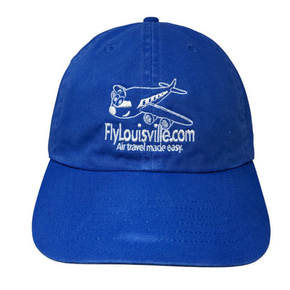 FlyLouisville.com Air Travel Made Easy Slideback Hat Blue One Size Embroidered