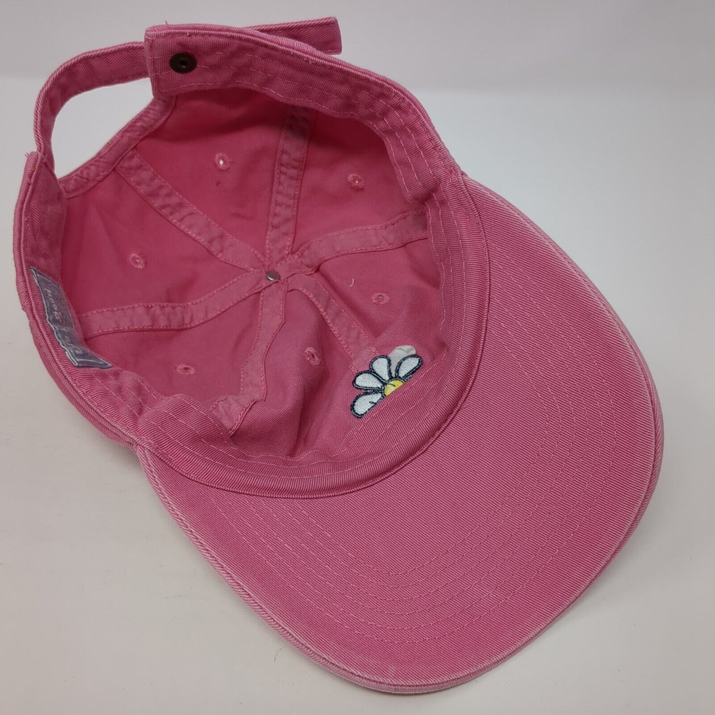 Life is Good Slideback Hat Pink One Size Adjustable Embroidered Floral Cotton