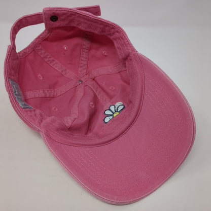 Life is Good Slideback Hat Pink One Size Adjustable Embroidered Floral Cotton