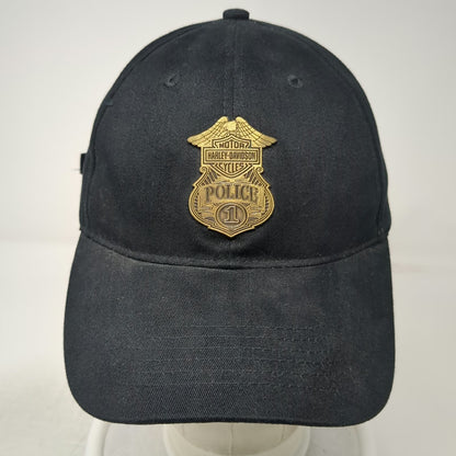 Harley-Davidson Baseball Cap Black One Size Police Badge Gold Embroidery Hat