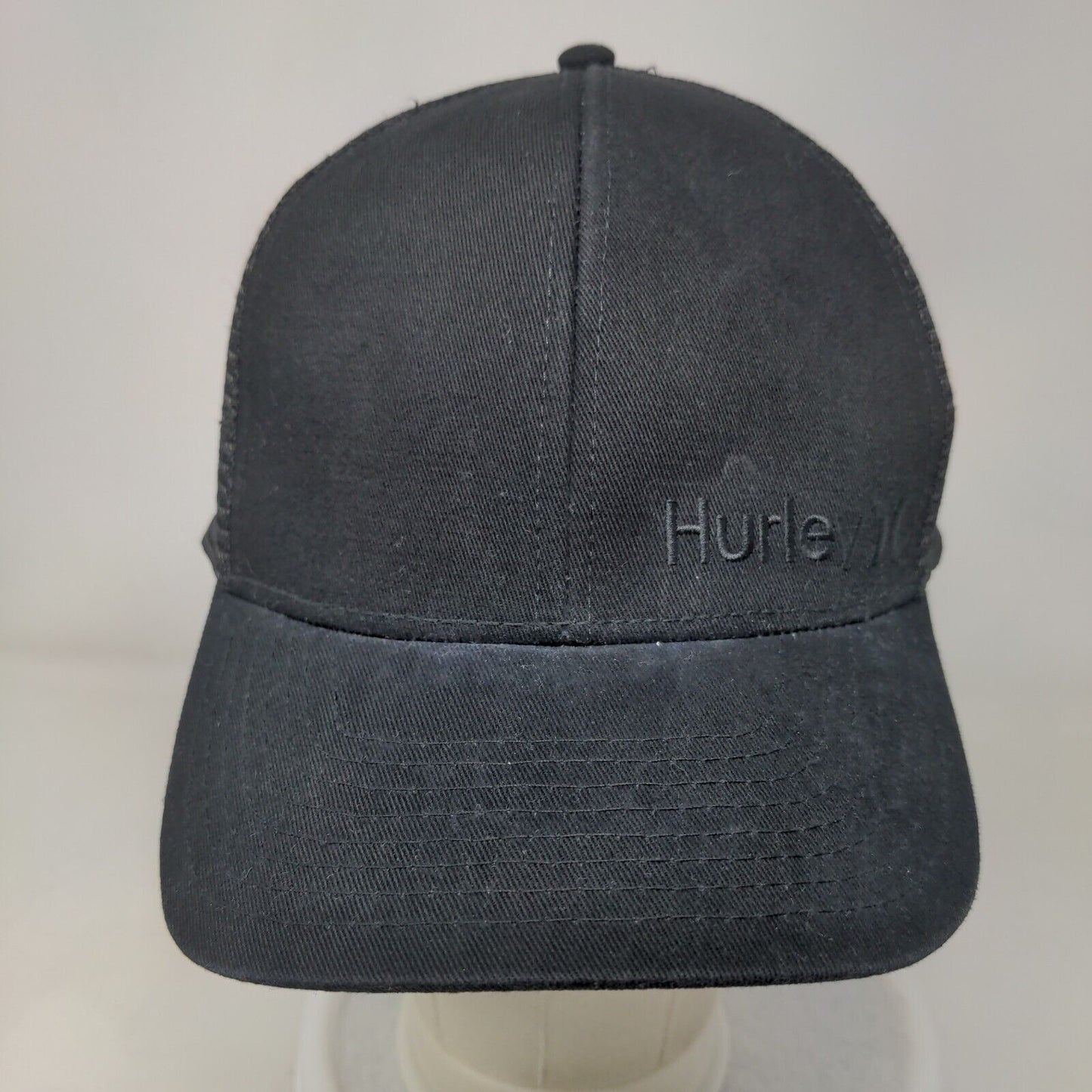 Hurley Snapback Trucker Hat Black One Size Adjustable Embroidered Mesh Back