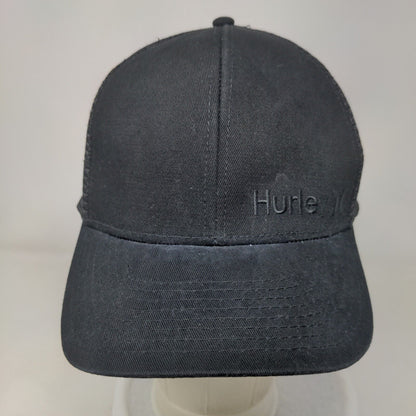 Hurley Snapback Trucker Hat Black One Size Adjustable Embroidered Mesh Back