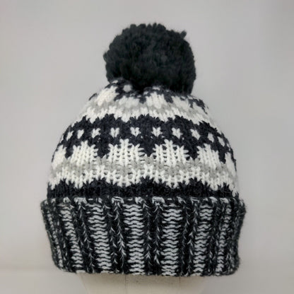 Old Navy Beanie Hat Multicolor One Size Stretch Hand Knitted Pom Pom Winter