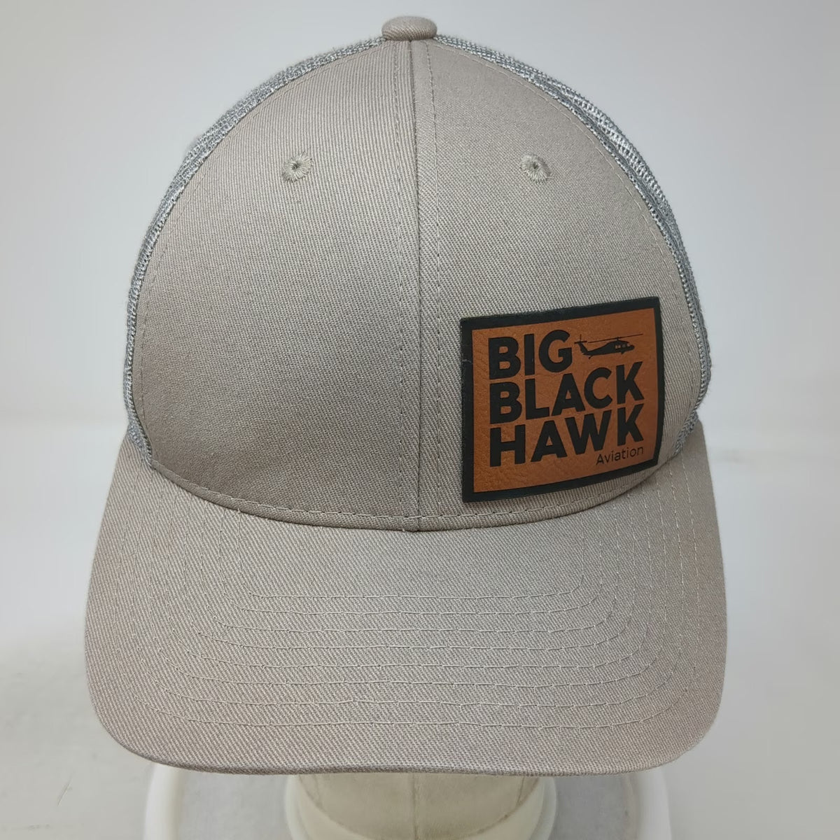Decky Trucker Hat Gray One Size Snapback Mesh Big Black Hawk Aviation Helicopter