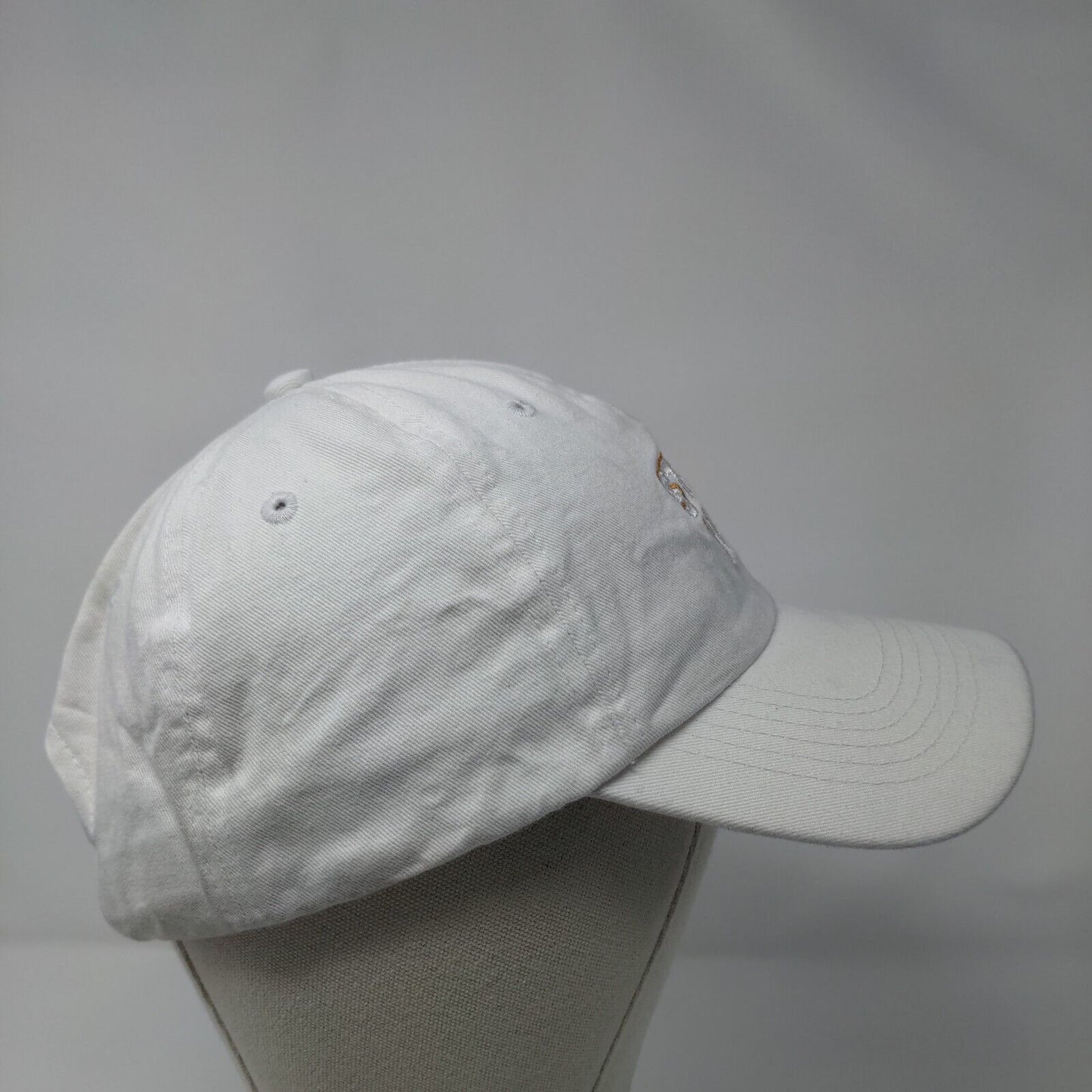 Stay Well Slideback Hat White OSFA Adjustable Embroidered Quake City Caps Cotton