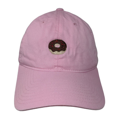 Unbranded Women's Slideback Hat Pink Adjustable Embroidered Donut Logo Cotton