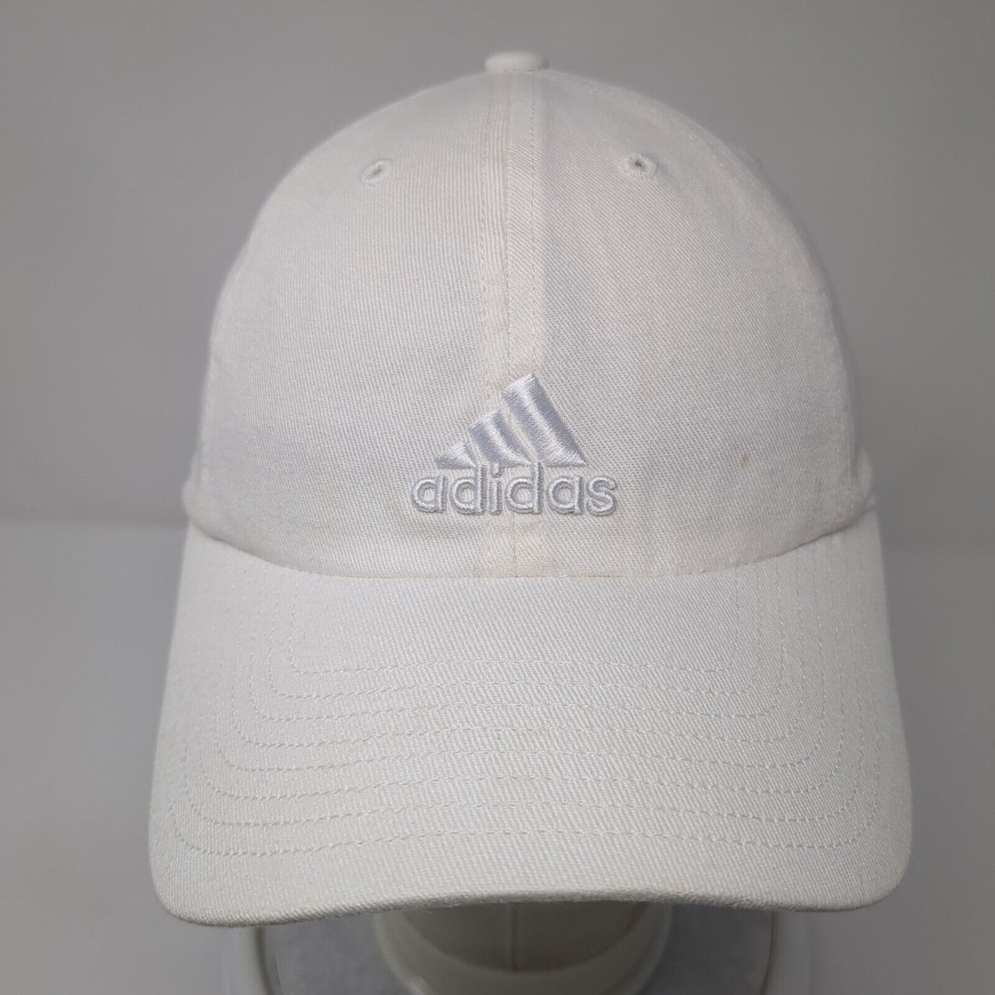 Adidas Slideback Hat White One Size Adjustable Embroidered Aeroready 6 Panel
