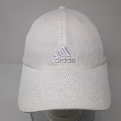 Adidas Slideback Hat White One Size Adjustable Embroidered Aeroready 6 Panel