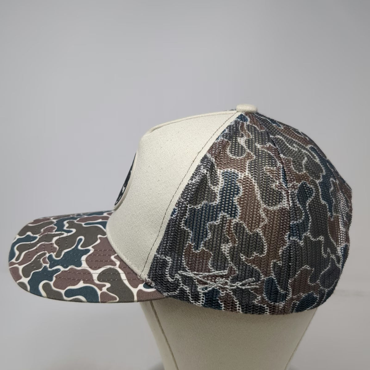 LGND Supply Co. Trucker Hat White Blue Camo One Size Snapback Mesh Graphic Cap