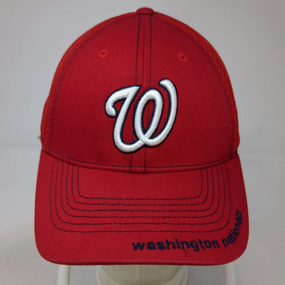 New Era Washington Nationals MLB Baseball Cap Red White Blue M 39THIRTY Mesh Hat