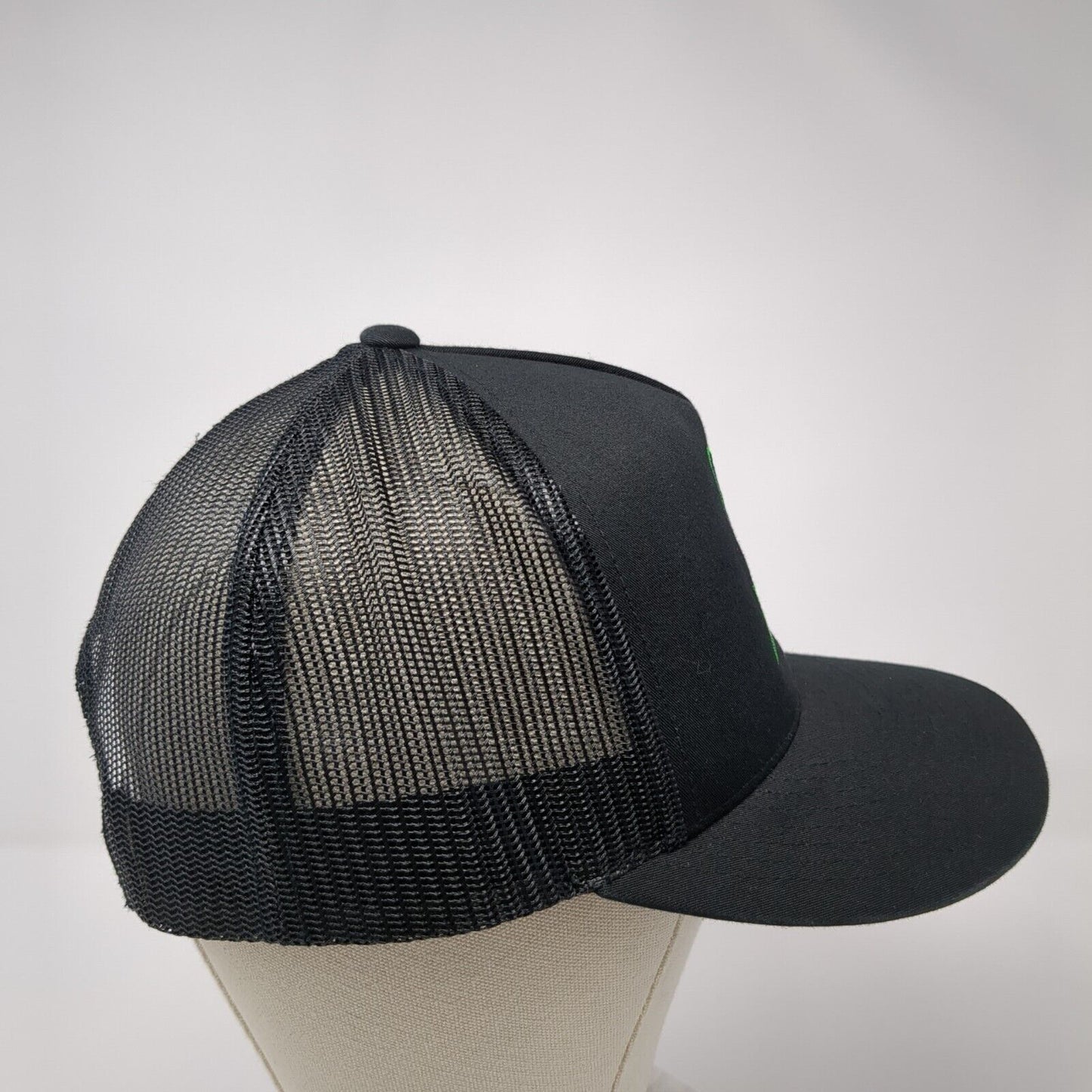 ROAR Snapback Trucker Hat Black OS Adjustable Embroidered Mesh Back Sport-Tek