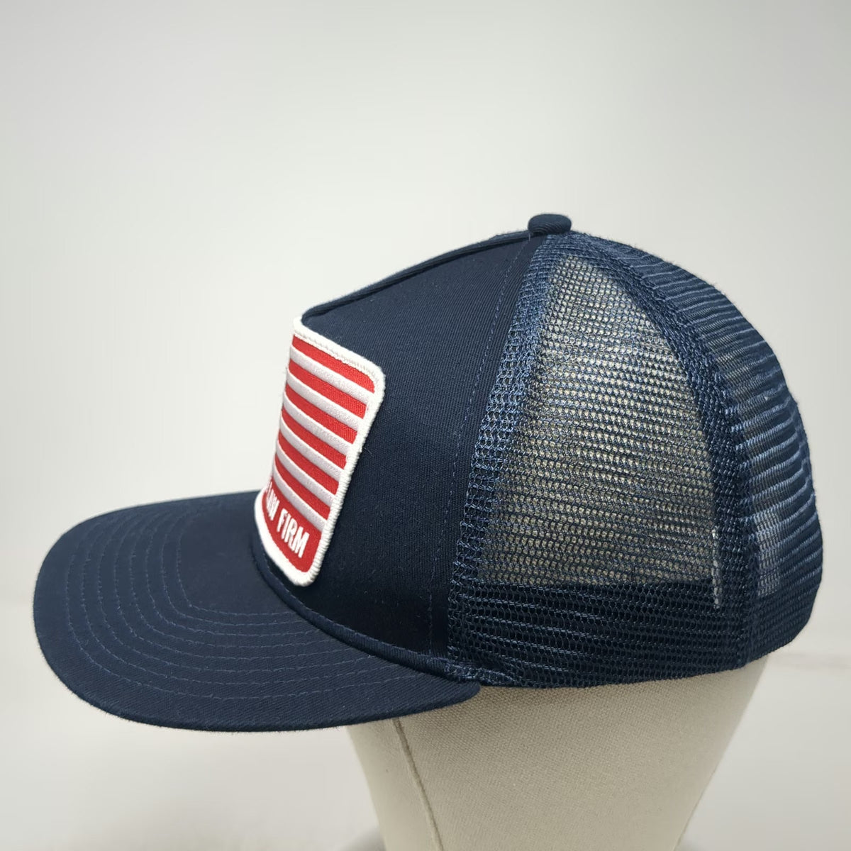 Sargent Law Firm Blue One Size Trucker Hat American Flag Patch Snapback Mesh