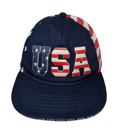 USA Flag Snapback Hat Multicolor S/M 4-7 Adjustable Place 6 Panel