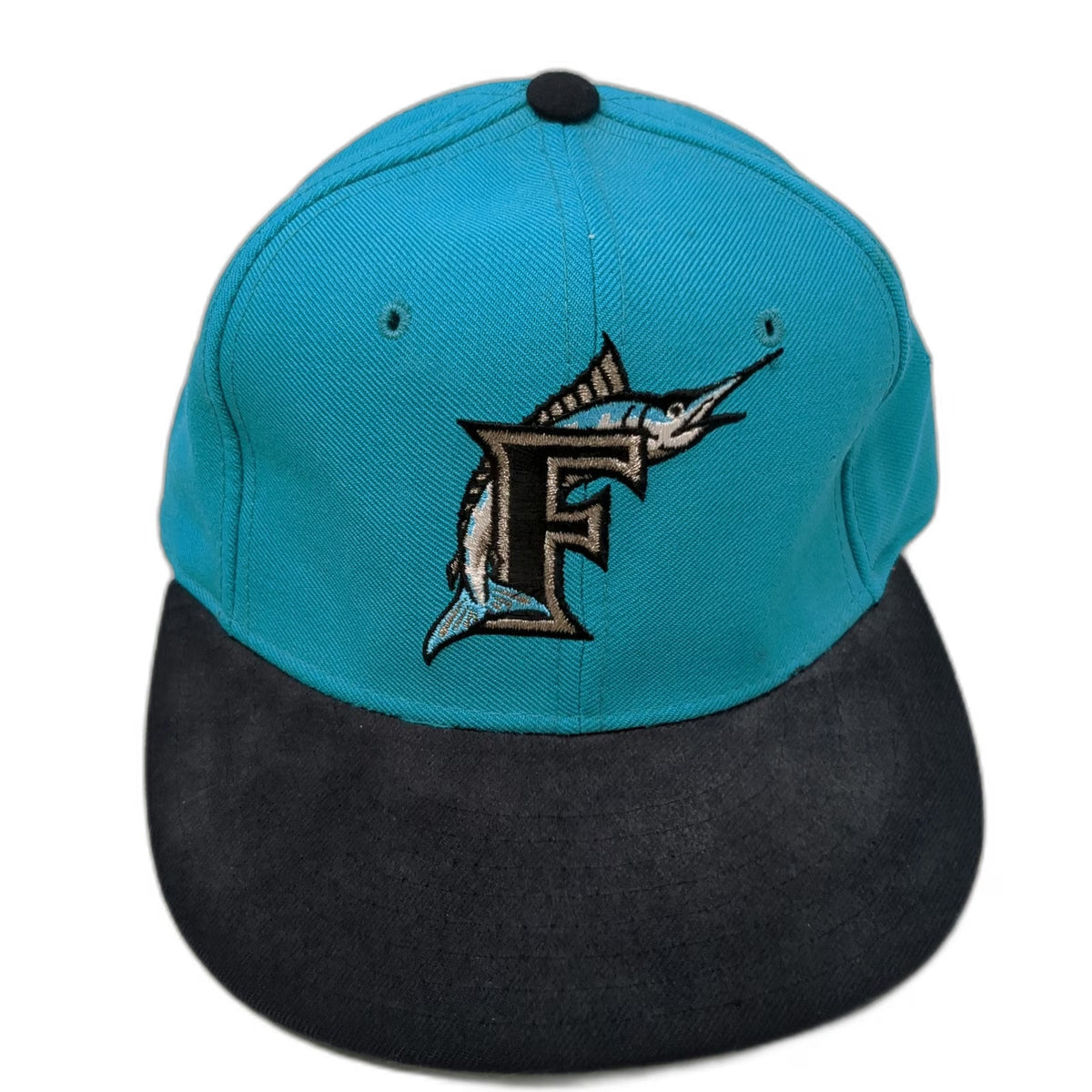 Florida Marlins MLB New Era Baseball Cap Blue 6 3/4 Wool Pro Model Hat Vintage