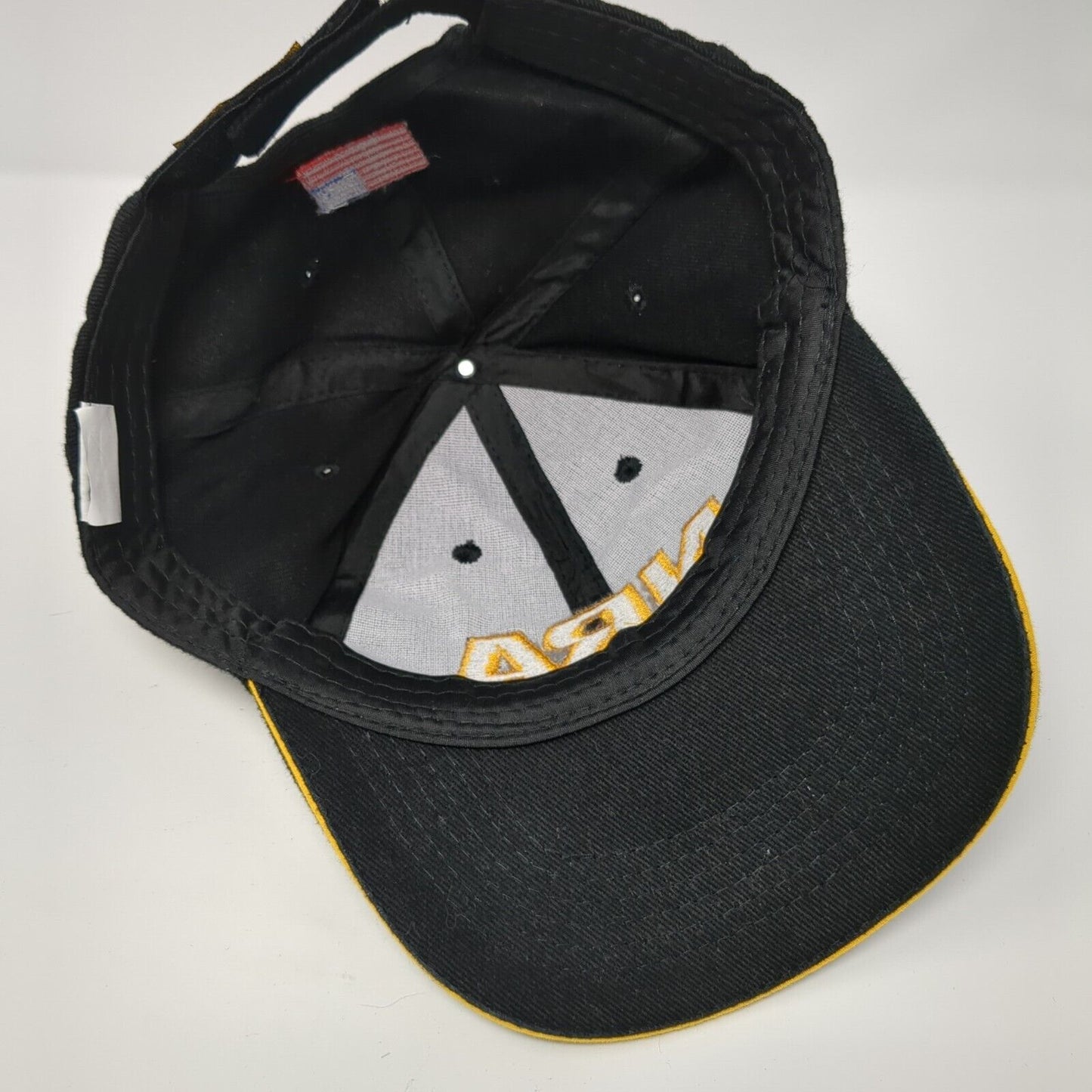 NRA Strapback Hat Black One Size Adjustable Embroidered Patriotic 6 Panel Cotton