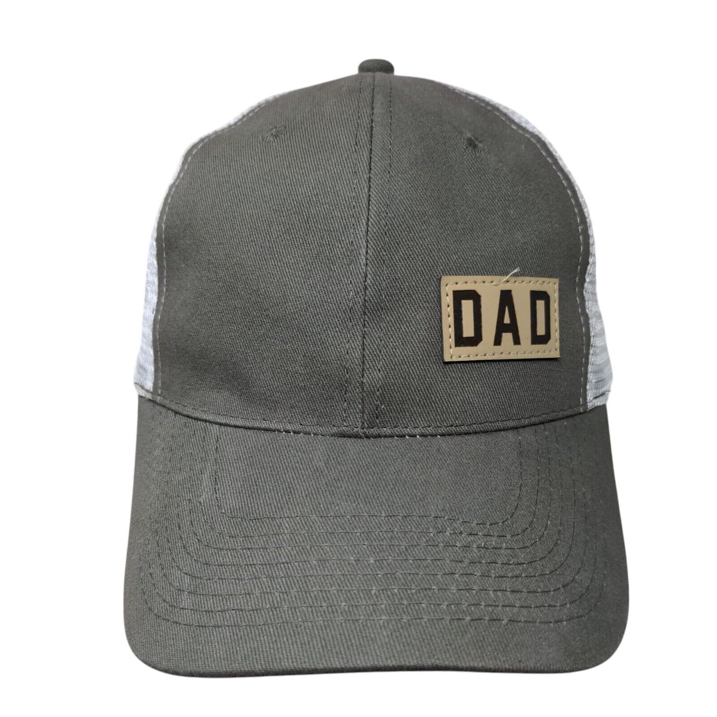 Dad Snapback Trucker Hat Gray One Size Adjustable Patch Logo Mesh Back Cotton