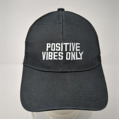 Positive Vibes Only Snapback Trucker Hat Black OS Adjustable Embroidered Mesh