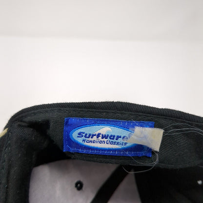 MAUI Slideback Hat Black One Size Adjustable Embroidered Vented Holes Surfware