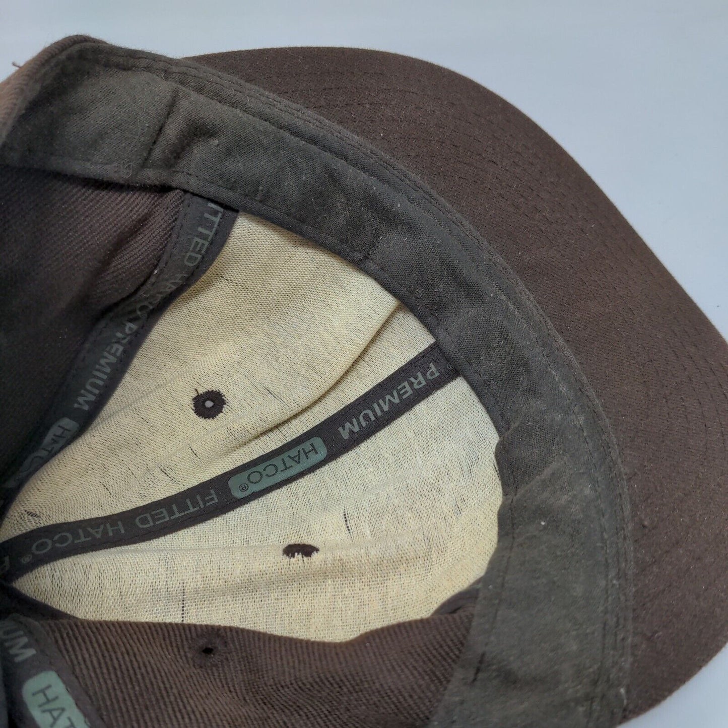 Hatco Fitted Hat Brown 7 1/4 Premium Original Fit 6 Panel Solid Blank