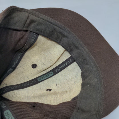 Hatco Fitted Hat Brown 7 1/4 Premium Original Fit 6 Panel Solid Blank