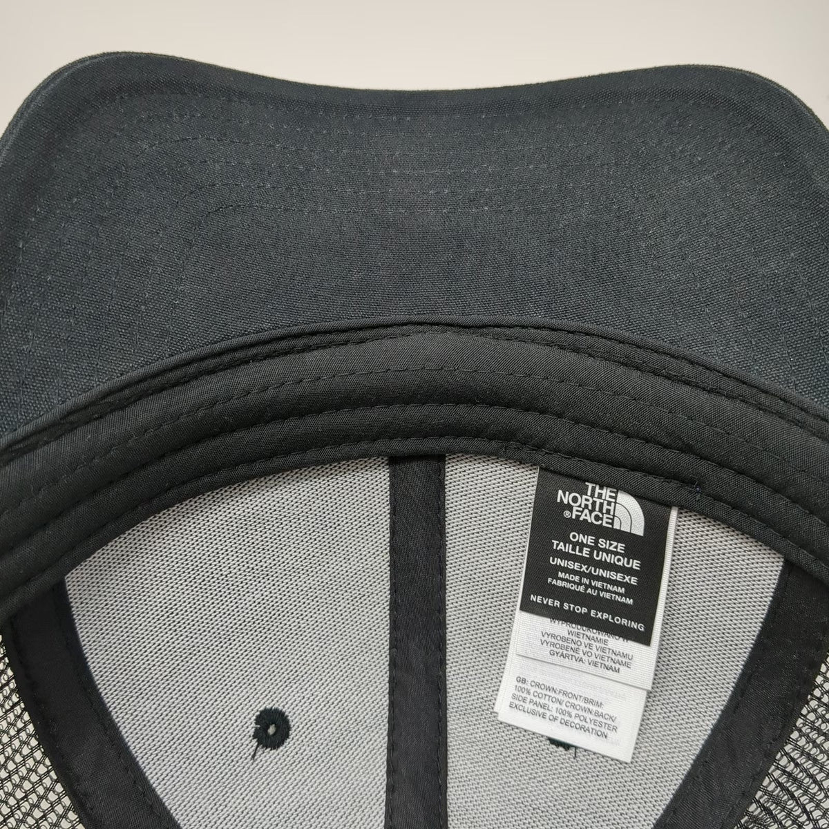 The North Face Trucker Hat Black One Size Idaho KRC Logo Mesh Snapback Cotton