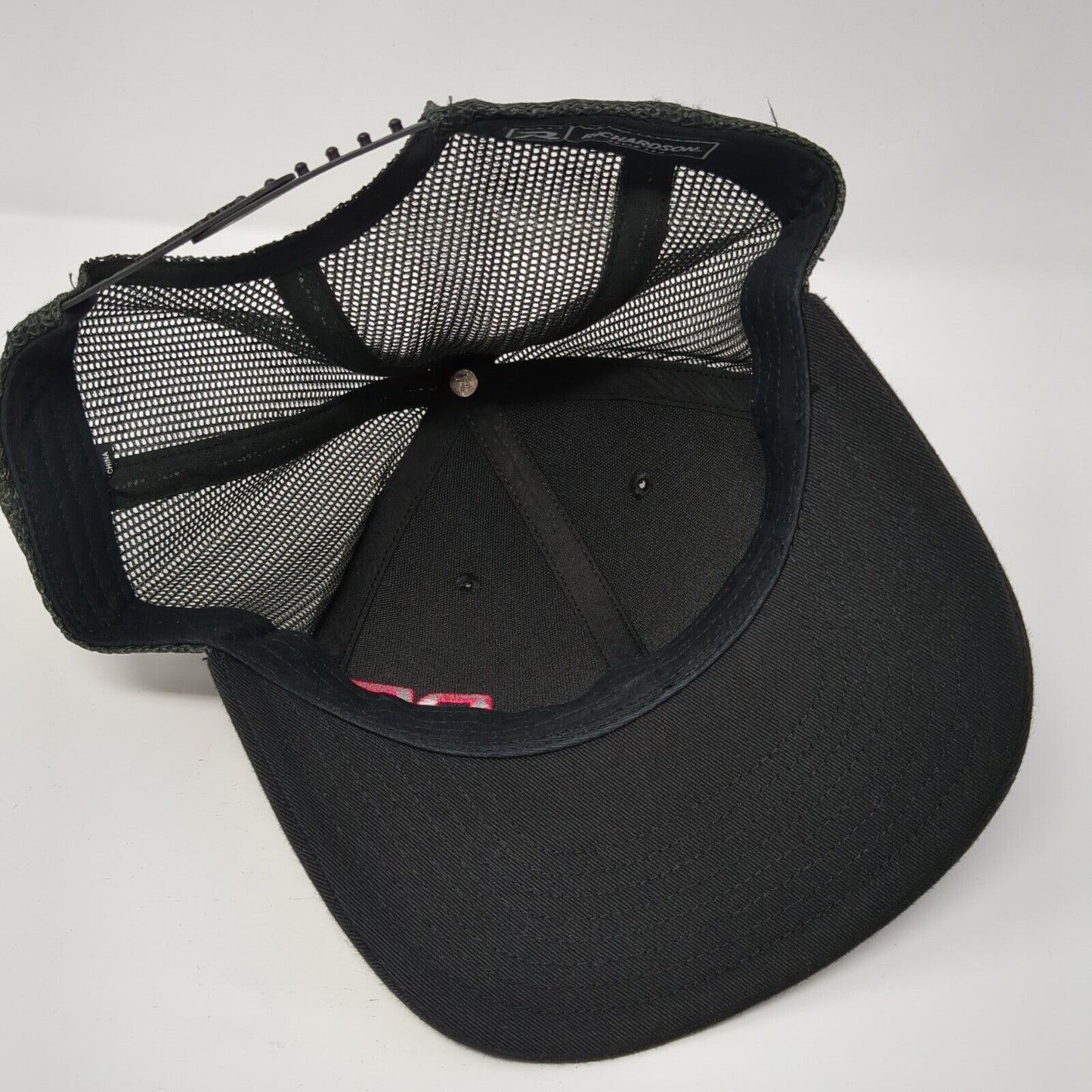 RF Snapback Trucker Hat Black One Size Adjustable Mesh Back Richardson
