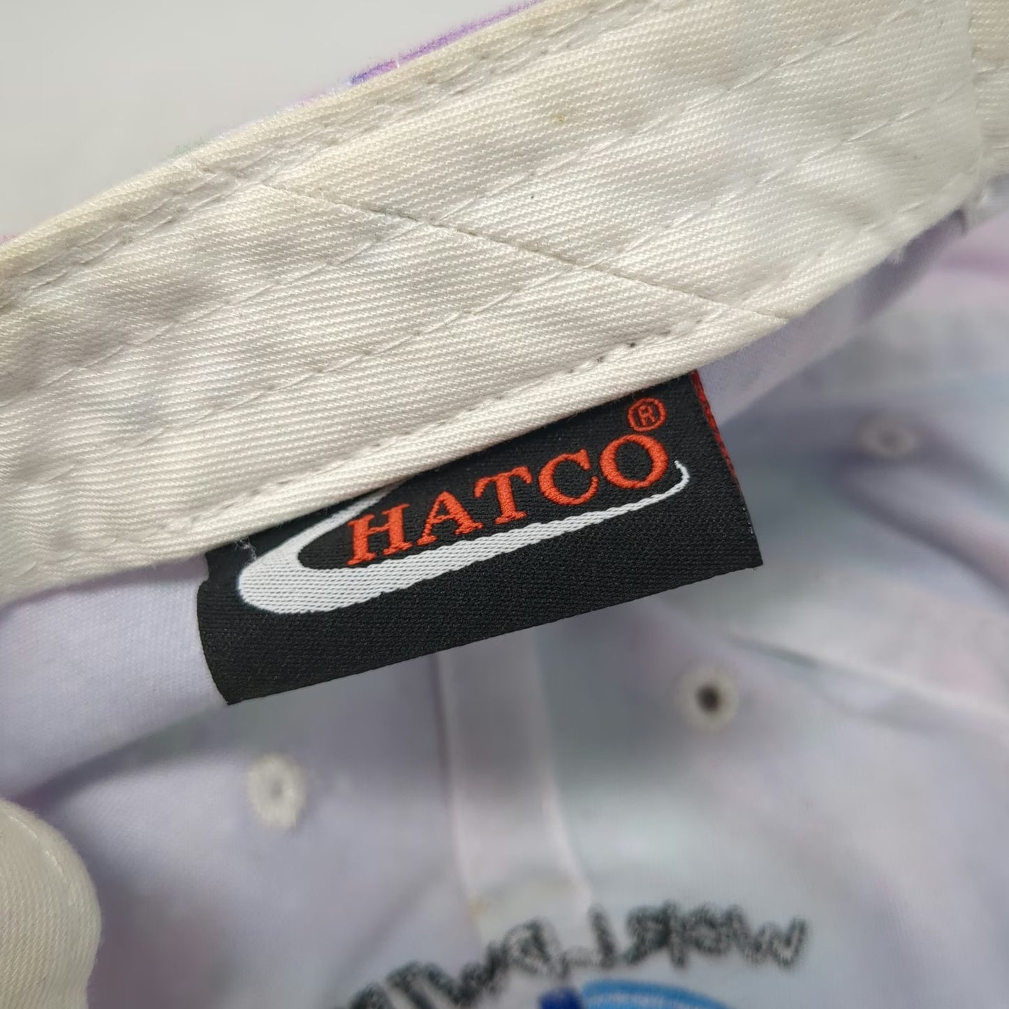 Hatco Baseball Cap Purple One Size Peace Sign Worldwide Tie Dye Slideback Hat