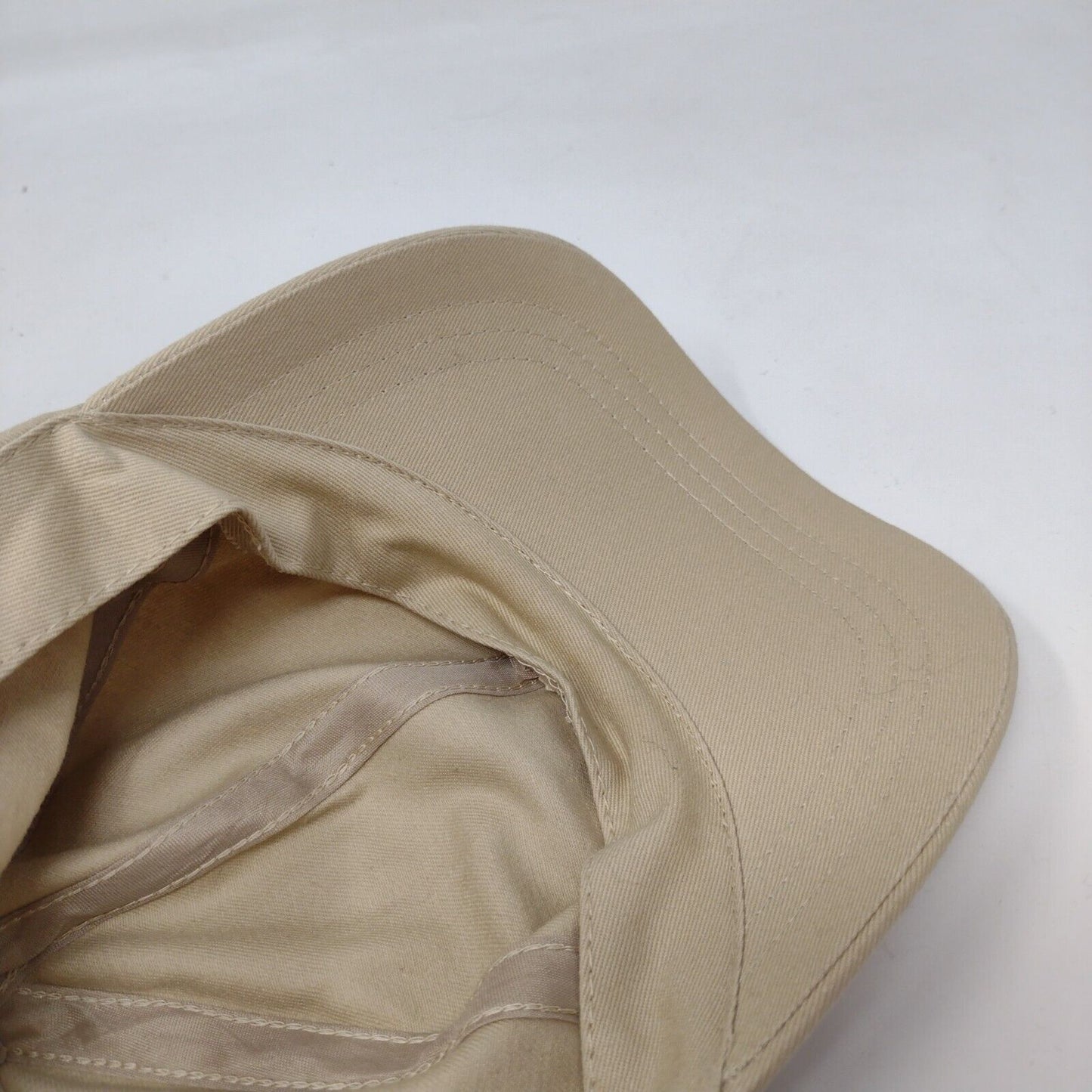 Unbranded Strapback Hat Tan One Size Adjustable Vented Holes 6 Panel Blank