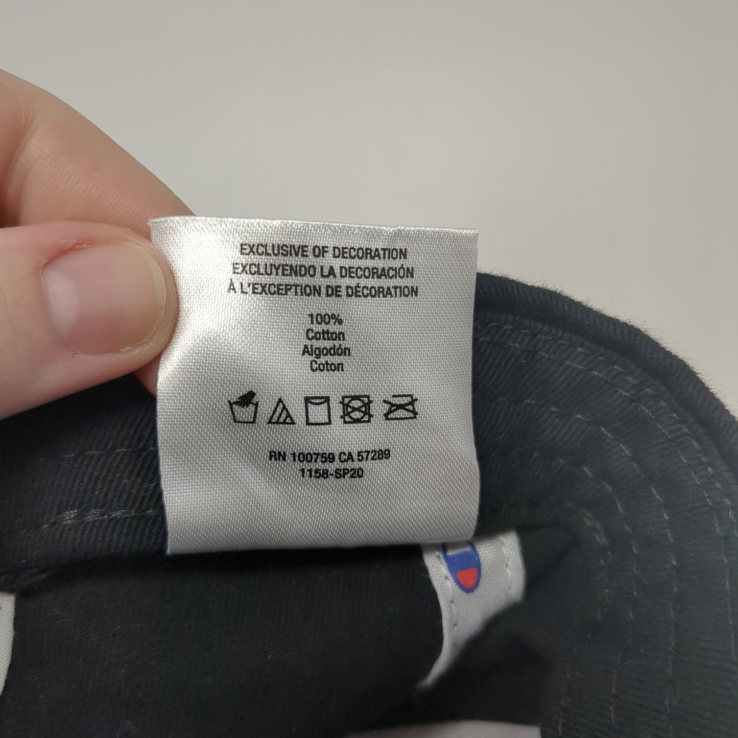 Champion Spell Out Slideback Hat Black One Size Adjustable Embroidered