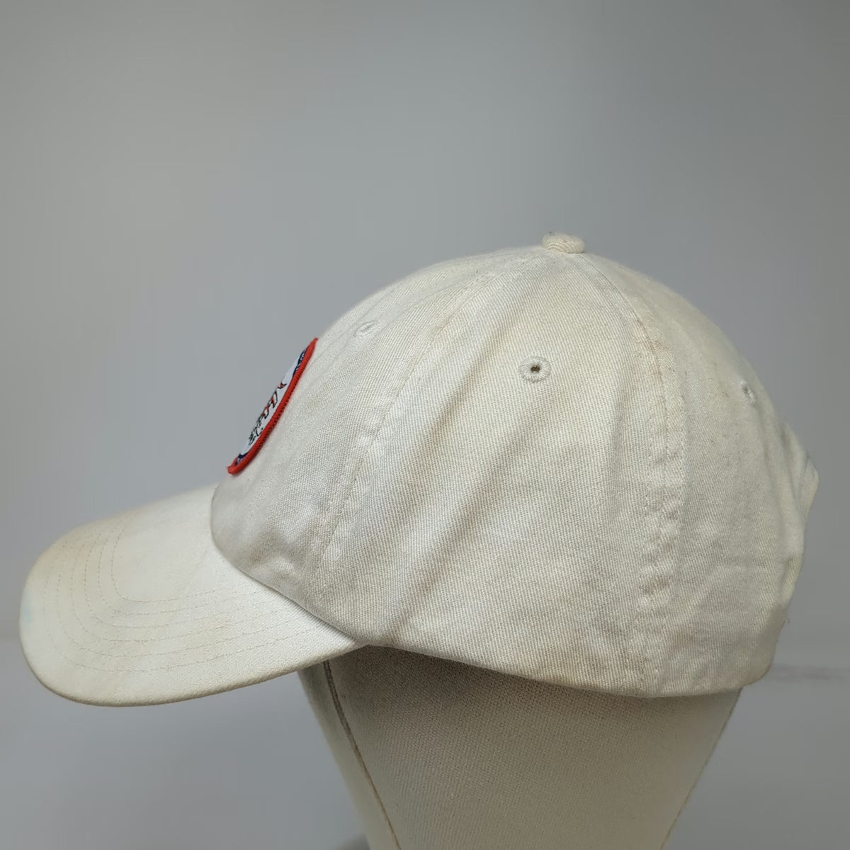 What The Fin? Baseball Cap White One Size Patch American Flag Slideback hat