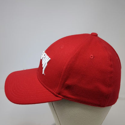 Maverik Baseball Cap Red M Adventure's First Stop Embroidered Fitted Promo Hat