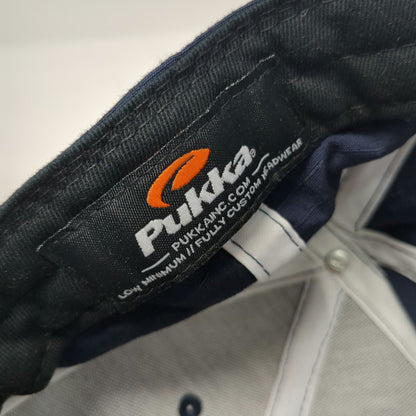 Pukka Baseball Cap Blue OSFM Tamarack Est 2004 Suede Brim Slideback Patch Hat