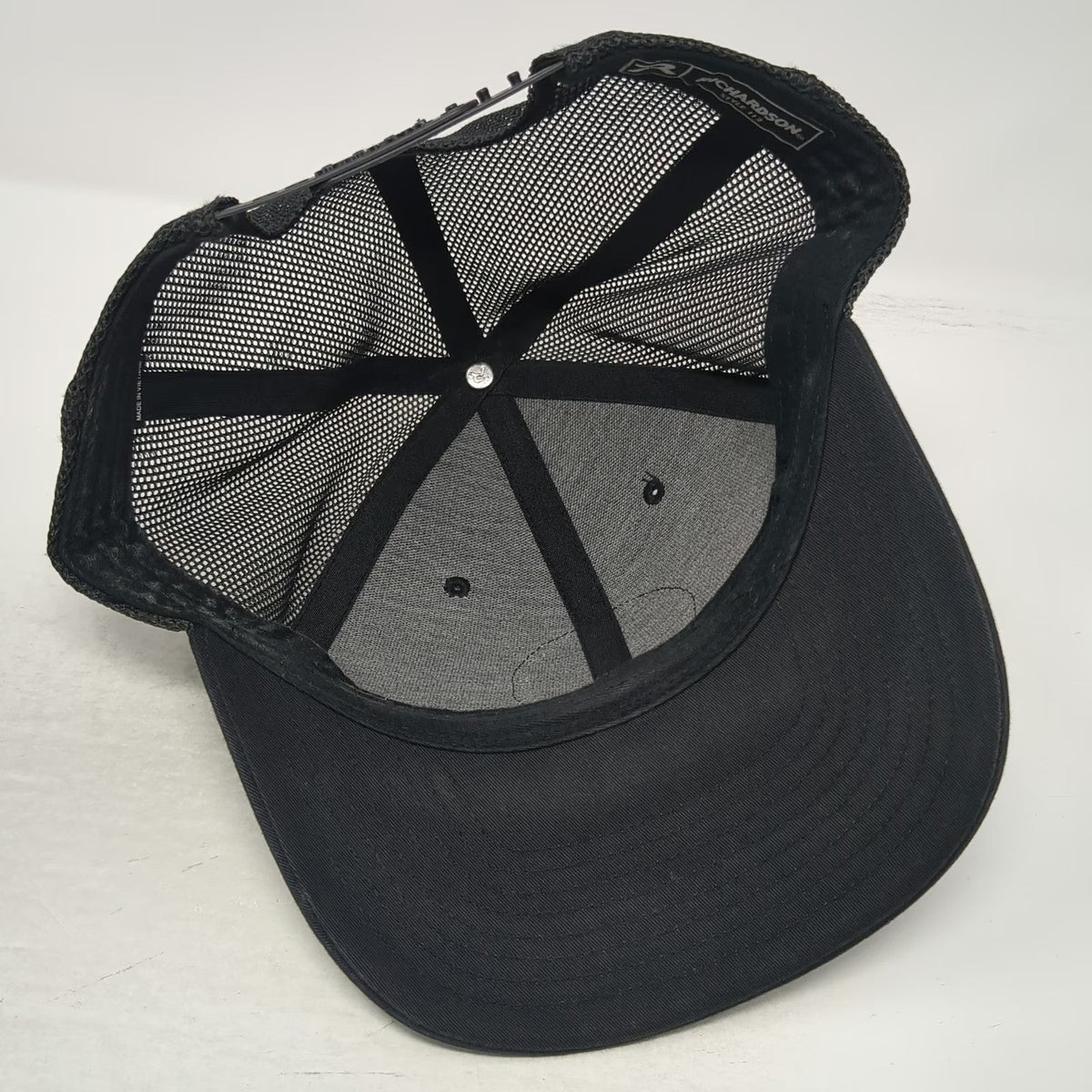 Richardson Trucker Hat Black One Size Boise Idaho Veteran Owned Crosshair Patch