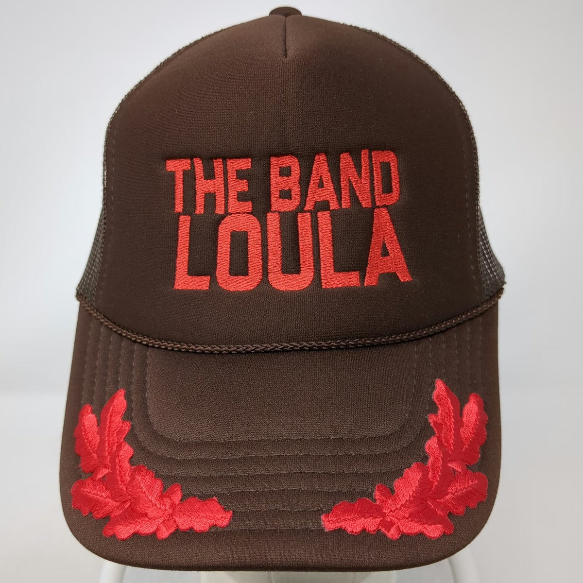 Otto Trucker Hat Brown One Size The Band Loula Red Scrambled Eggs Mesh Back