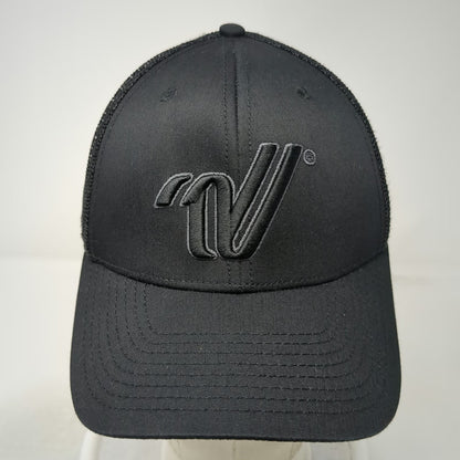 Varsity All Star Trucker Hat Black One Size Mesh Back Snapback Curved Brim